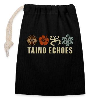 Taíno fait écho à la fierté de l’ascendance caribéenne - Sac cadeau en coton avec cordon (14 x 20 cm) - noir - Devant
