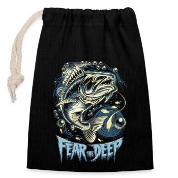 Deep Sea Predator Angler Fish - Closable cotton gift bag (14x20cm) - black - Front