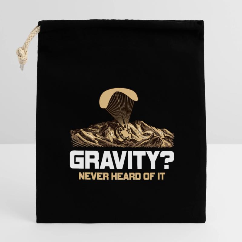 Hilarious Paramotor Gravity Meme Closable cotton gift bag (14x20cm)