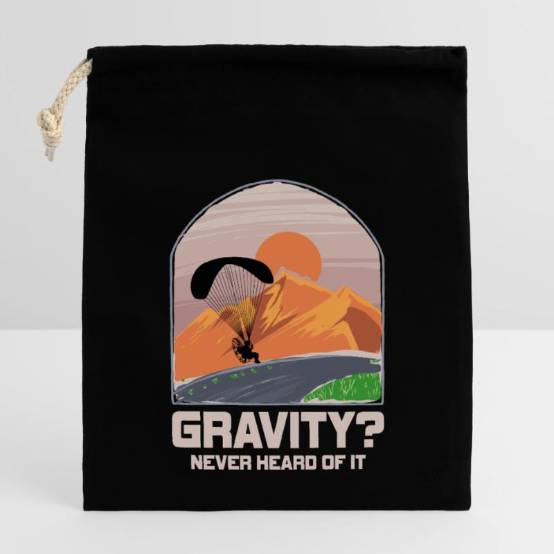 Hilarious Paramotor Gravity Meme Closable cotton gift bag (14x20cm)