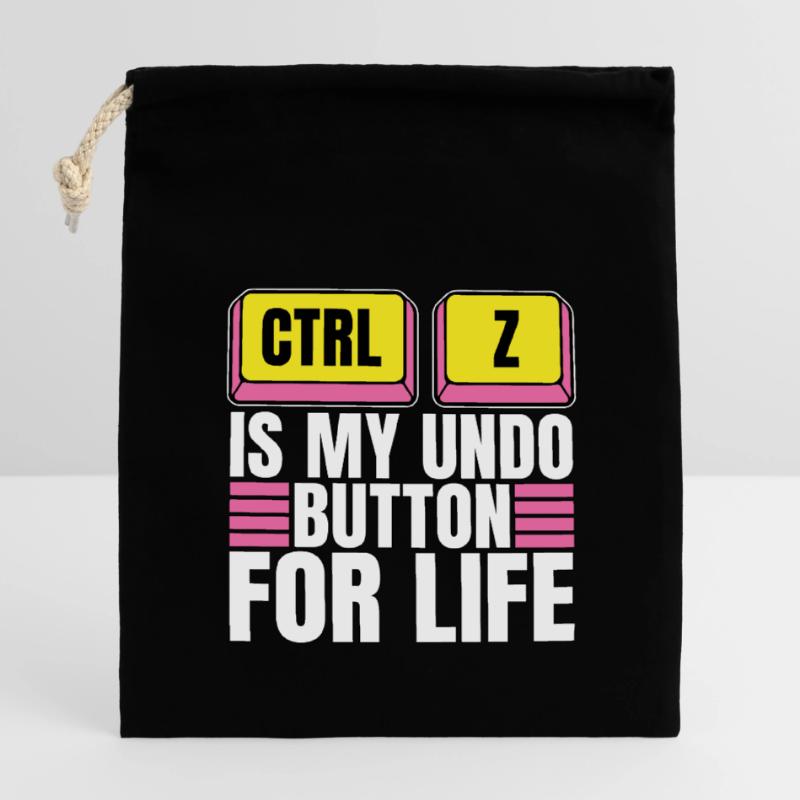 Codeur Ctrl + Z est mon bouton d’annulation Développeur Web Sac cadeau en coton avec cordon (14 x 20 cm)