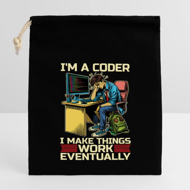 I'm A Coder I Make Things Work Developer Coders Closable cotton gift bag (14x20cm)