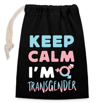 Fierté LGBT transgenre - Sac cadeau en coton avec cordon (14 x 20 cm) - noir - Devant
