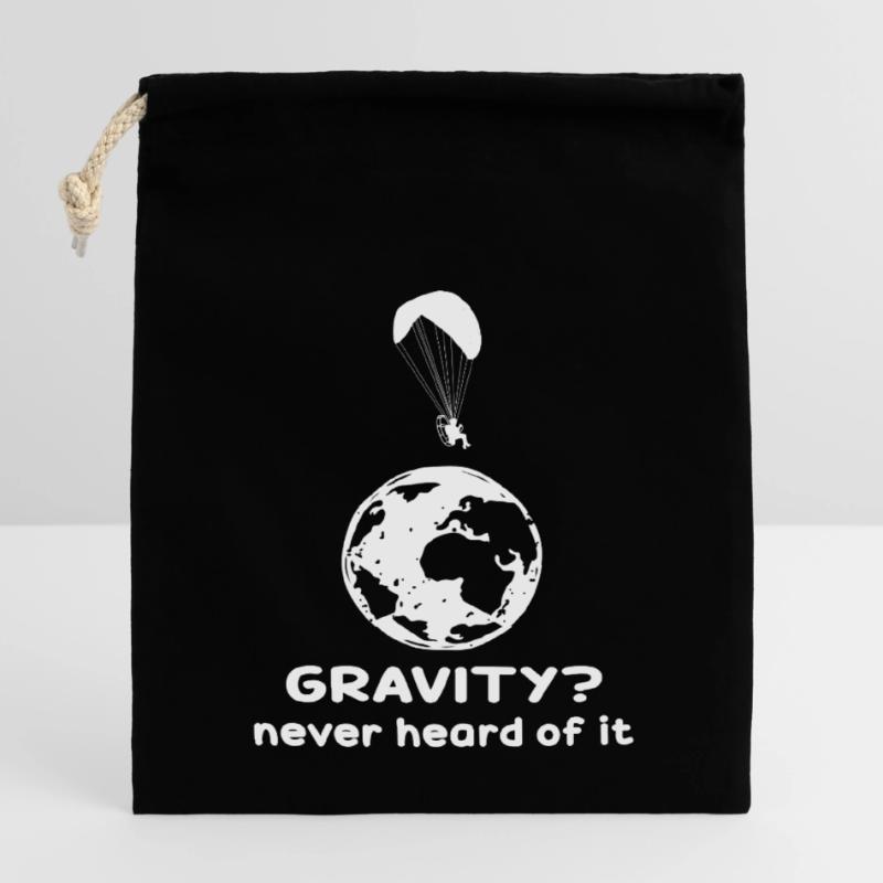 Hilarious Paramotor Gravity Meme Closable cotton gift bag (14x20cm)