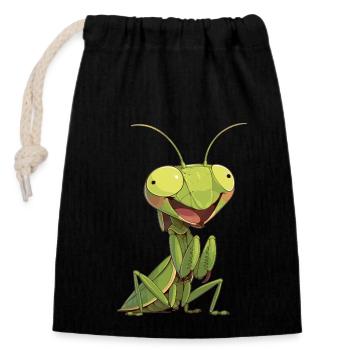 Mantes religieuses Mantes religieuses - Sac cadeau en coton avec cordon (14 x 20 cm) - noir - Devant