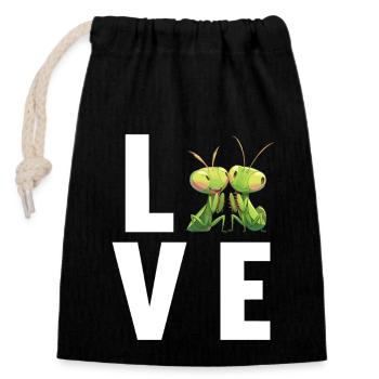 Mantes religieuses Mantes religieuses - Sac cadeau en coton avec cordon (14 x 20 cm) - noir - Devant