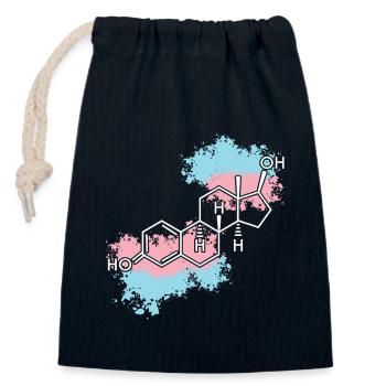 Transgender Trans LGBT Pride - Closable cotton gift bag (14x20cm) - navy - Front