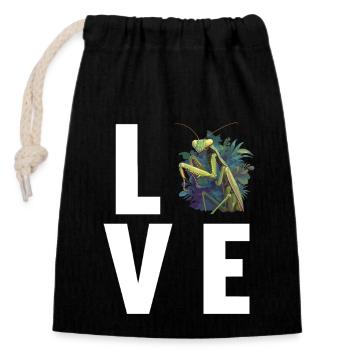 Mantes religieuses Mantes religieuses - Sac cadeau en coton avec cordon (14 x 20 cm) - noir - Devant