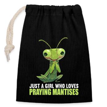 Mantes religieuses Mantes religieuses - Sac cadeau en coton avec cordon (14 x 20 cm) - noir - Devant