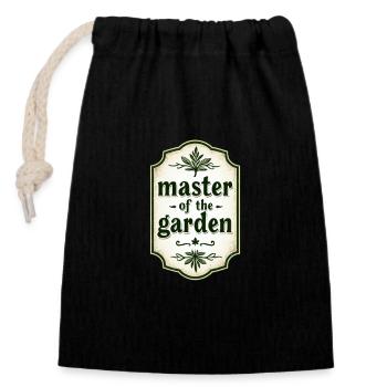 Meister des Gartens Vintage-Rahmen - Verschließbarer Geschenkbeutel aus Baumwolle (14x20cm) - Schwarz - Vorne