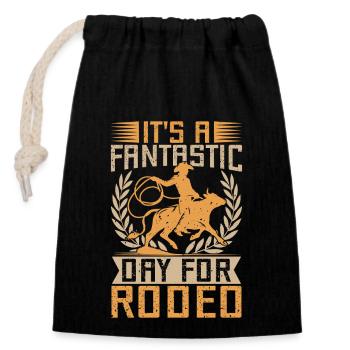 Western Rider Rodeo Day Cowgirls Rodeo - Verschließbarer Geschenkbeutel aus Baumwolle (14x20cm) - Schwarz - Vorne