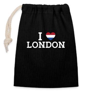 J’aime Londres Cool Wrong Flag Pays-Bas Amant - Sac cadeau en coton avec cordon (14 x 20 cm) - noir - Devant