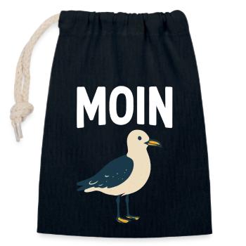 Moin Seagull - Closable cotton gift bag (14x20cm) - navy - Front