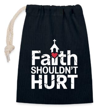 Former religious community survivors - Closable cotton gift bag (14x20cm) - navy - Front