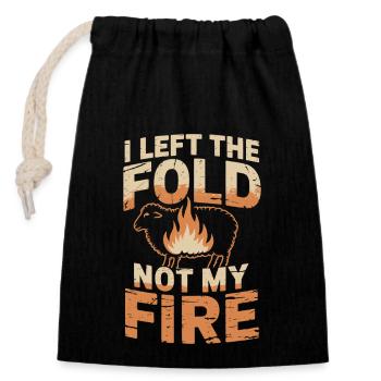 Former religious community survivors - Closable cotton gift bag (14x20cm) - black - Front
