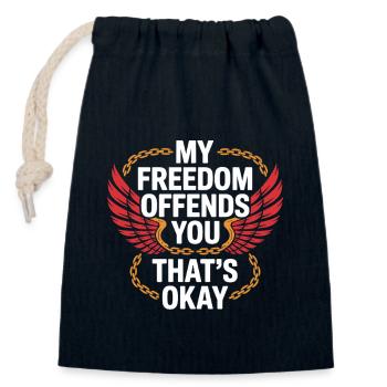 Former religious community survivors - Closable cotton gift bag (14x20cm) - navy - Front