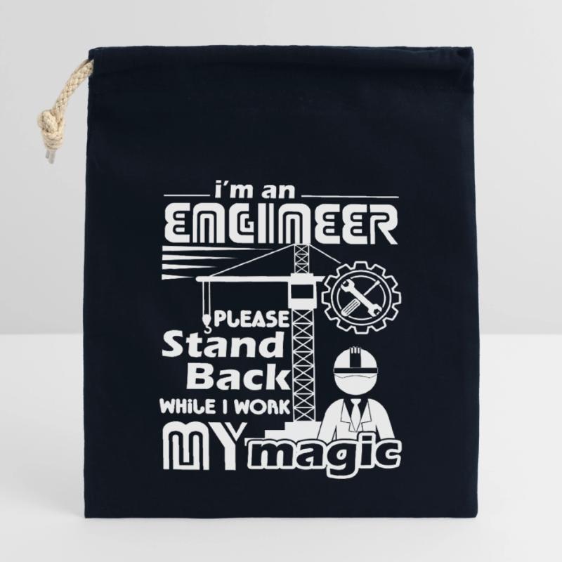 Engineer Stand Back While I Work Magic Closable cotton gift bag (14x20cm)