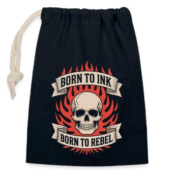 Des personnes âgées tatouées vieillissant fièrement, - Sac cadeau en coton avec cordon (14 x 20 cm) - bleu marine - Devant