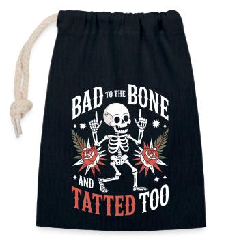 Des personnes âgées tatouées vieillissant fièrement, - Sac cadeau en coton avec cordon (14 x 20 cm) - bleu marine - Devant