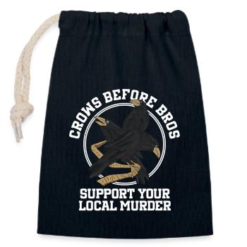 Les corbeaux avant les frères soutiennent votre troupeau local - Sac cadeau en coton avec cordon (14 x 20 cm) - bleu marine - Devant