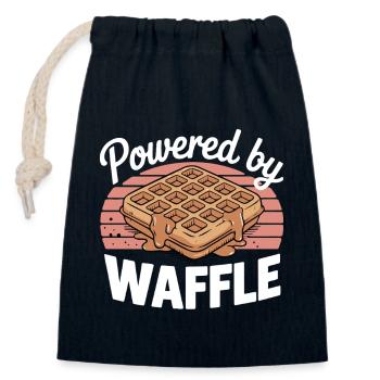Powered By Waffle Syrup Baker Baking Tasty Morning - Verschließbarer Geschenkbeutel aus Baumwolle (14x20cm) - Navy - Vorne