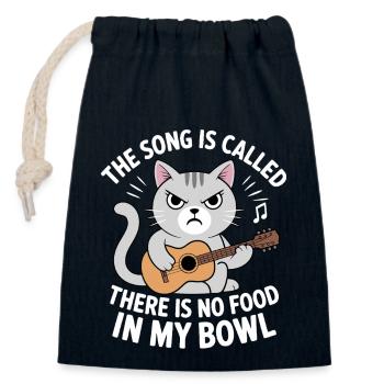 The Song Is Called There Is No Food In My Bowl Cat - Closable cotton gift bag (14x20cm) - navy - Front
