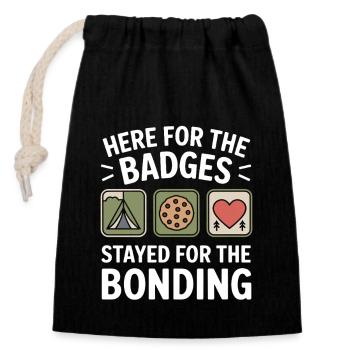 Dad Girl Scout Leader Proud Troop Support Scout - Verschließbarer Geschenkbeutel aus Baumwolle (14x20cm) - Schwarz - Vorne