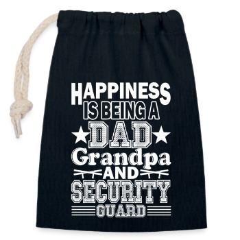Security Guard Dad Grandpa - Closable cotton gift bag (14x20cm) - navy - Front