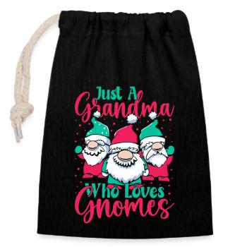 Garden Gnome Costume Grandmas Hang Out With Gnome - Closable cotton gift bag (14x20cm) - black - Front