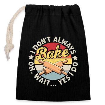 Bake - Closable cotton gift bag (14x20cm) - black - Front