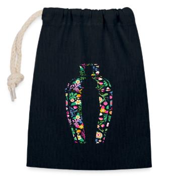 Bunte Blumen Bartender Inspiration - Verschließbarer Geschenkbeutel aus Baumwolle (14x20cm) - Navy - Vorne