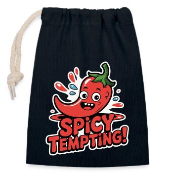CHILI SPICY TEMPTING - Closable cotton gift bag (14x20cm) - navy - Front