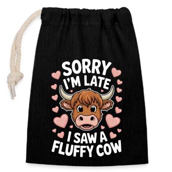 Highland Cow Highland Ecossais Highland Cattle Gift - Sac cadeau en coton avec cordon (14 x 20 cm) - noir - Devant