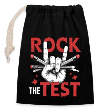 Rock the Test - Exam Heroes - Closable cotton gift bag (14x20cm) - black - Front