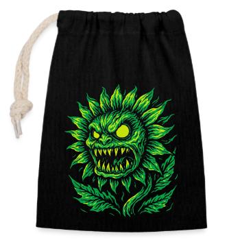 Tournesol démoniaque dans le style néon - Sac cadeau en coton avec cordon (14 x 20 cm) - noir - Devant