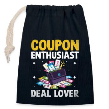 Coupon Enthusiast Deal Lover Couponer Shopper Speichern - Verschließbarer Geschenkbeutel aus Baumwolle (14x20cm) - Navy - Vorne
