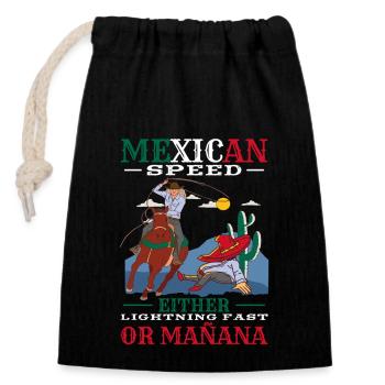Costume mexicain pour le Mois du patrimoine hispanique - Sac cadeau en coton avec cordon (14 x 20 cm) - noir - Devant