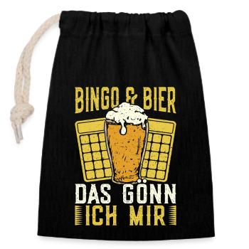 Bingo Game Bingo & Bier Das Gönn Ich Mir Bingo - Verschließbarer Geschenkbeutel aus Baumwolle (14x20cm) - Schwarz - Vorne
