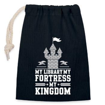 Fantasy Book Reader Magical Story Liebhaber - Verschließbarer Geschenkbeutel aus Baumwolle (14x20cm) - Navy - Vorne