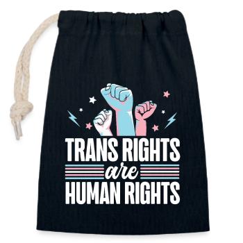 Transgender Trans LGBT Pride - Closable cotton gift bag (14x20cm) - navy - Front