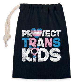 Transgender Trans LGBT Pride - Verschließbarer Geschenkbeutel aus Baumwolle (14x20cm) - Navy - Vorne