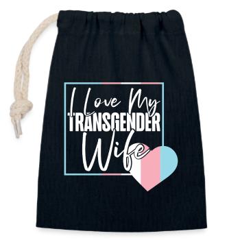 Transgender Trans LGBT Pride - Closable cotton gift bag (14x20cm) - navy - Front
