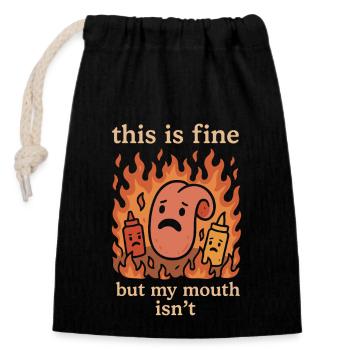 Spicy Food Fighter Chili Heat Failure Funny - Closable cotton gift bag (14x20cm) - black - Front