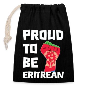 Stolz Eritreisch Zu Sein Statement - Verschließbarer Geschenkbeutel aus Baumwolle (14x20cm) - Schwarz - Vorne