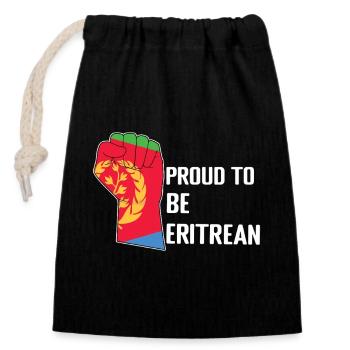 Stolz Eritreer Zu Sein Flagge Motiv - Verschließbarer Geschenkbeutel aus Baumwolle (14x20cm) - Schwarz - Vorne