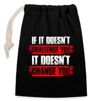 Challenge you Bodybuilding Bodybuilder Gym - Closable cotton gift bag (14x20cm) - black - Front