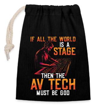 AV-Technik AV-Techniker Audiovisueller Techniker - Verschließbarer Geschenkbeutel aus Baumwolle (14x20cm) - Schwarz - Vorne