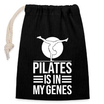 Pilates Enthusiasts Pilates Is In My Genes Pilates - Closable cotton gift bag (14x20cm) - black - Front