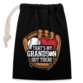 Baseball Grandma Grandma Baseball Player Grandma Grandmother - Closable cotton gift bag (14x20cm) - black - Front