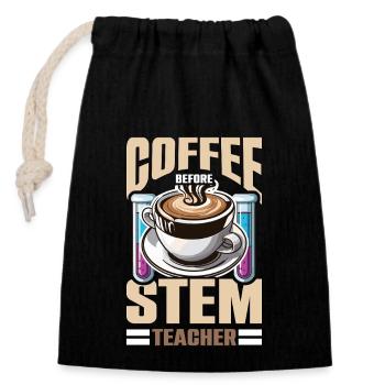 STEM Teacher Coffee Data Analysis Coffee Lover - Verschließbarer Geschenkbeutel aus Baumwolle (14x20cm) - Schwarz - Vorne
